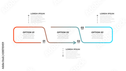Timeline infographics template with arrows design. Vector eps10 illustration. Can be used for workflow layout, diagram, annual report, web design. Business concept with 3 options, steps or processes.
