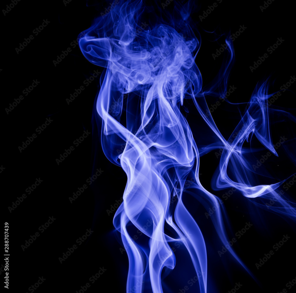 Blue smoke on black background Blue smoke on black background