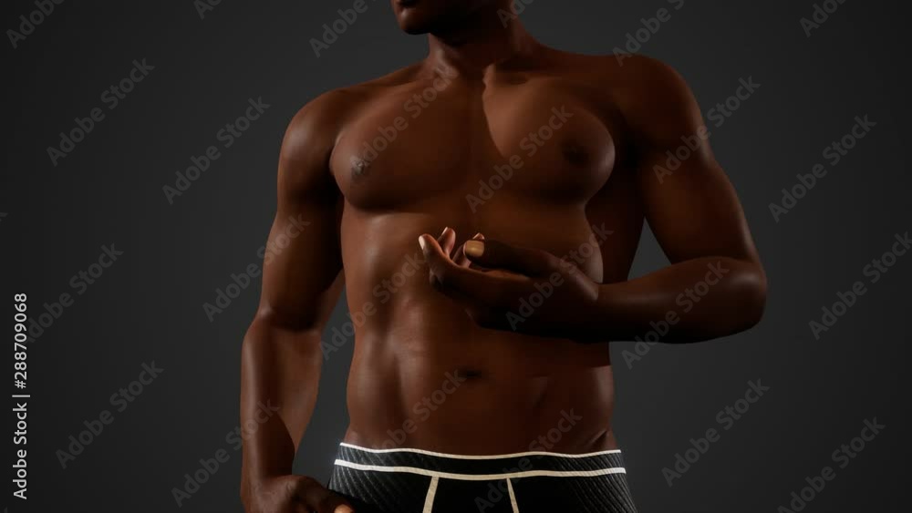 African American Male with bare chest African American Male with bare chest