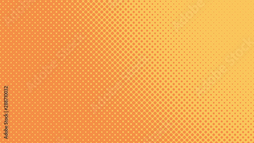Orange retro comic pop art background with dots  cartoon halftone background vector illustration eps10