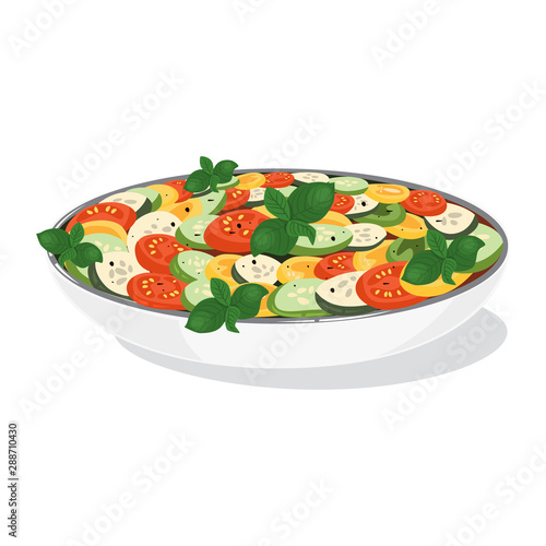Ratatouille in the plate. Dish from french cuisine
