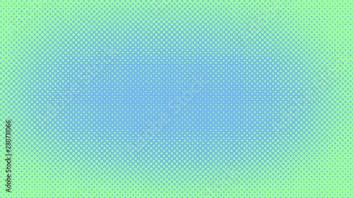 Turquoise and blue retro comic pop art background with haftone dots design. Vector clear template for banner or comic book design, etc