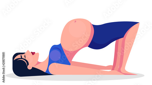 Yoga for pregnant woman concept. Fitness and sport