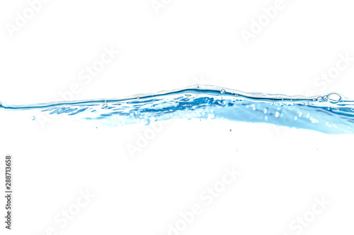 Clear water waves. Water blue wave splash isolated on white background