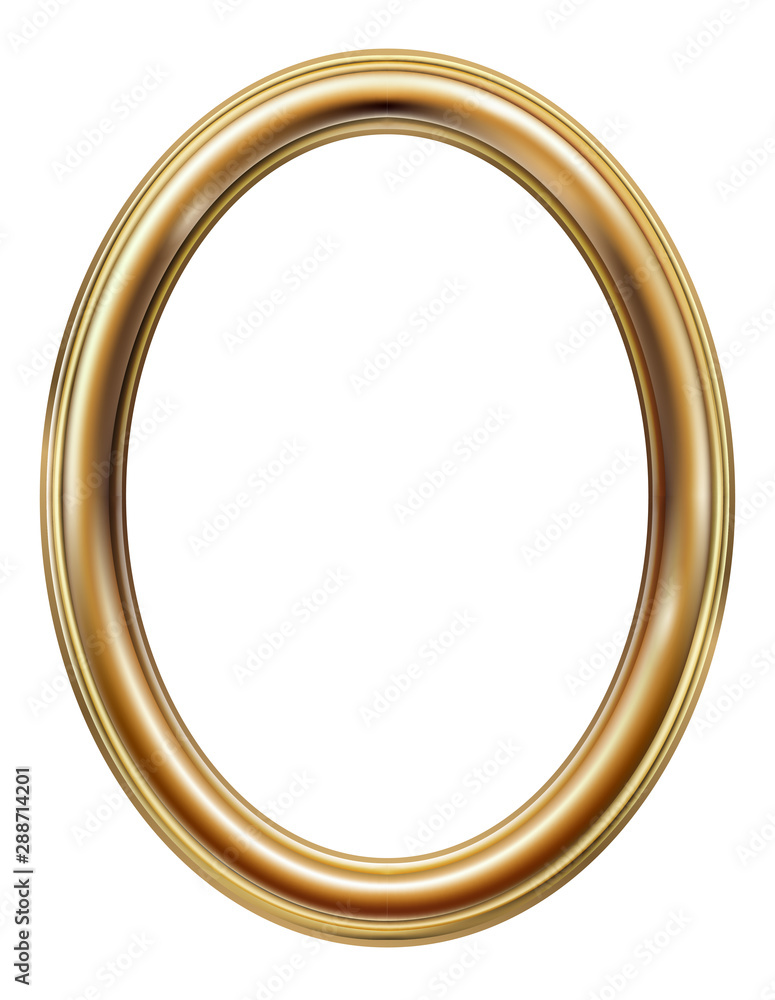 Oval classic golden picture frame