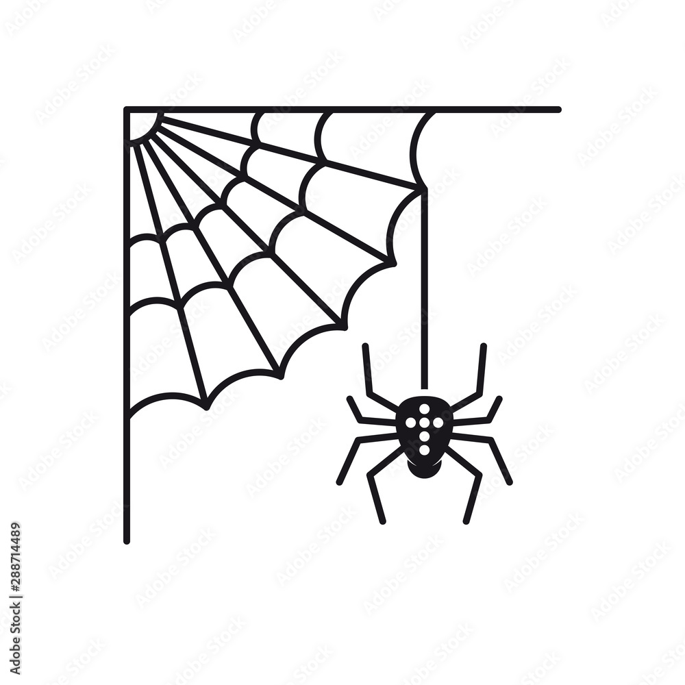 Cobweb and spider vector icon Cobweb and spider vector icon
