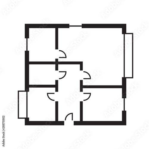 floor plan icon- vector illustration