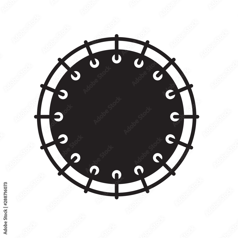 Naklejka premium top view jumping trampoline icon- vector illustration