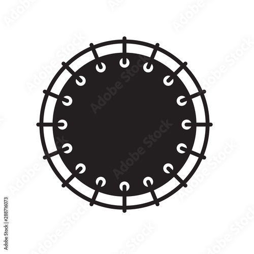 top view jumping trampoline icon- vector illustration