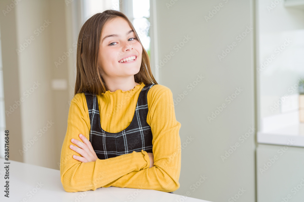 Beautiful young girl kid smiling confident and excited to the camera Beautiful young girl kid smiling confident and excited to the camera