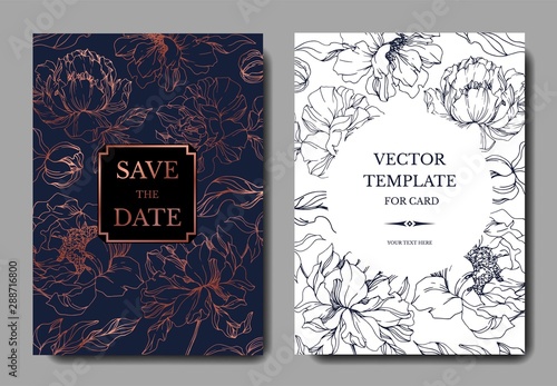 Peony floral botanical flowers. Wild spring leaf wildflower isolated. Black and white engraved ink art.