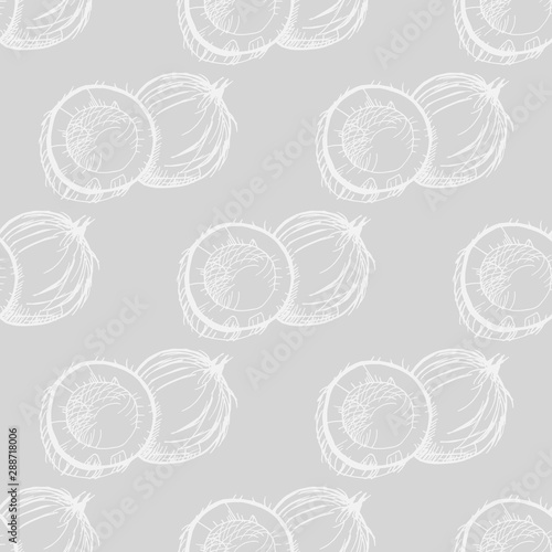 coconut exotic, tropical seamless pattern