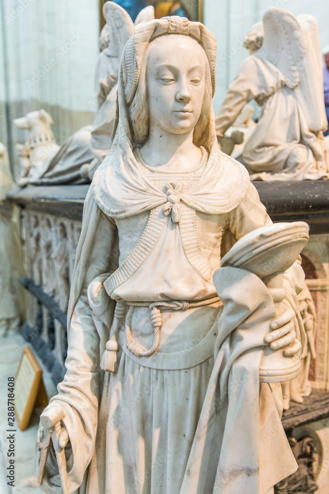 François II Tomb Two Faced Statue Representing Prudence Virtue in Nantes Cathedral Saint-Pierre and Saint-Paul, France