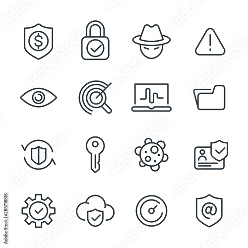 Internet Security - Line Icons Set