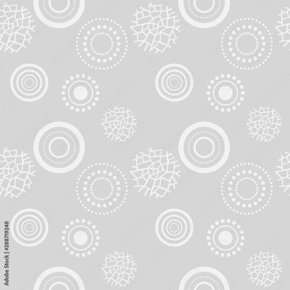 circles, netting and rings Seamless geometric abstract pattern