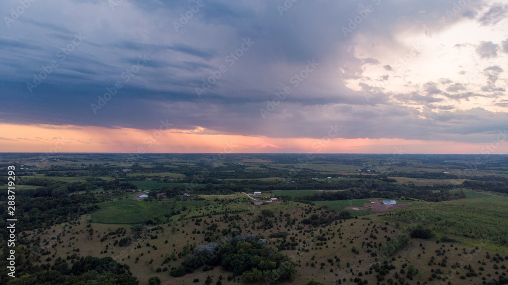 Fototapeta premium Nebraska landscape drone aerial photographs
