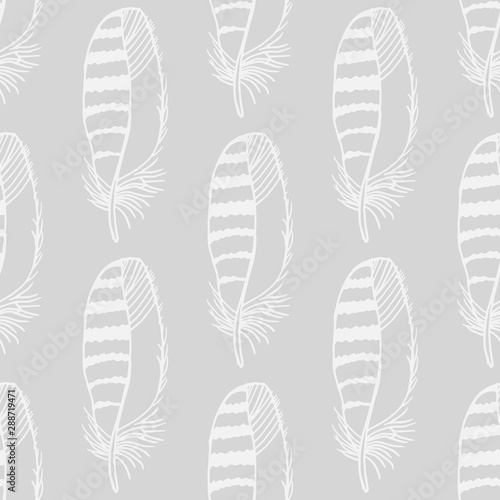 Mockingjay feather seamless pattern hand drawn sketch © Mykyta