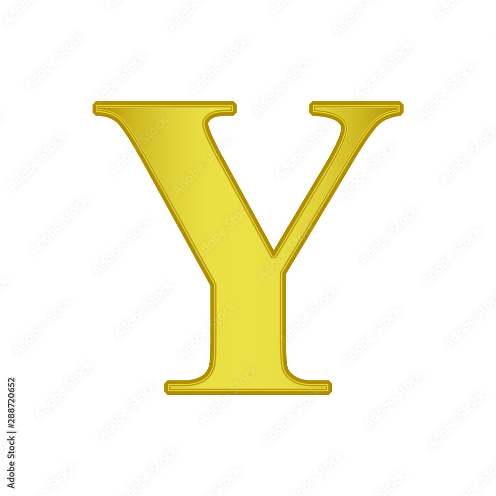 Gold letter Y. Golden alphabet. Beautiful capital letters. Gold letter Y. Golden alphabet. Beautiful capital letters.