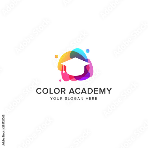 color academy logo vector icon photo