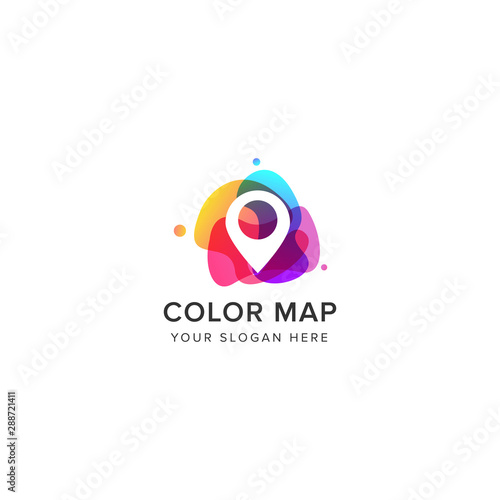color travel logo vector icon