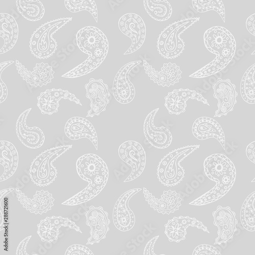 paisley seamless pattern, hand drawn indian cucumber, sketch