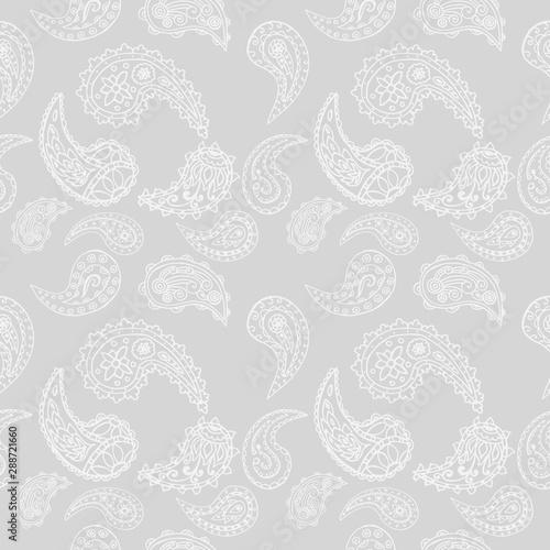 paisley seamless pattern, hand drawn indian cucumber, sketch