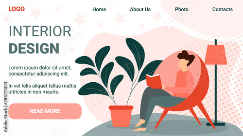 Young Man Sitting in Modern Egg Shaped Armchair