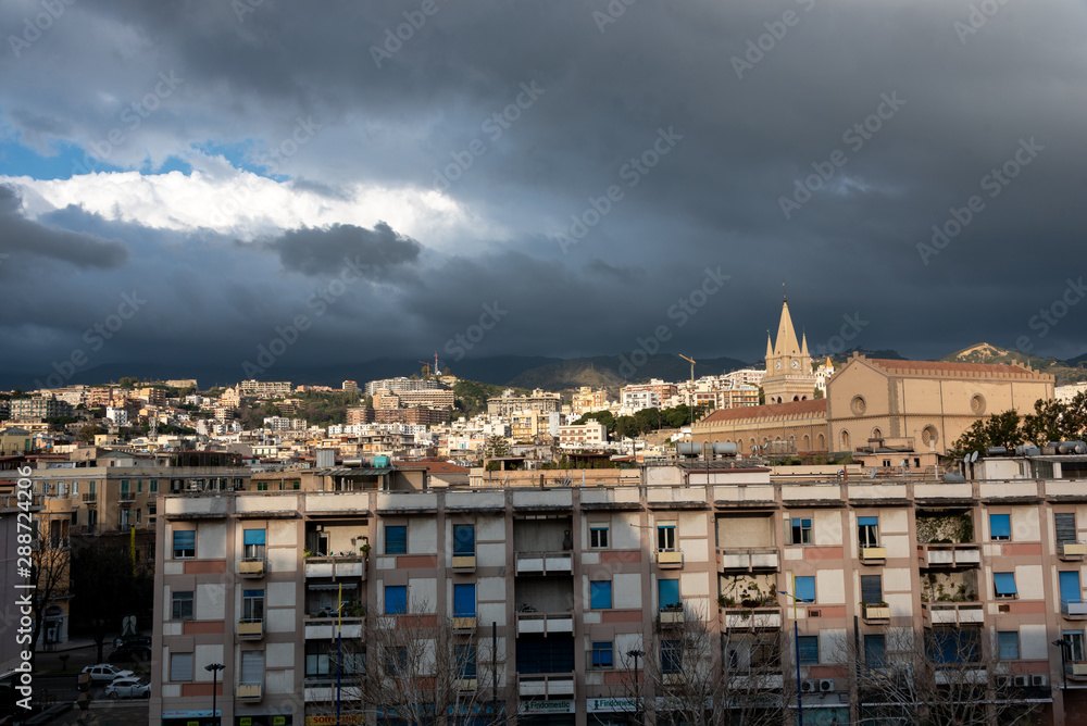 urban landscape with sky and clouds