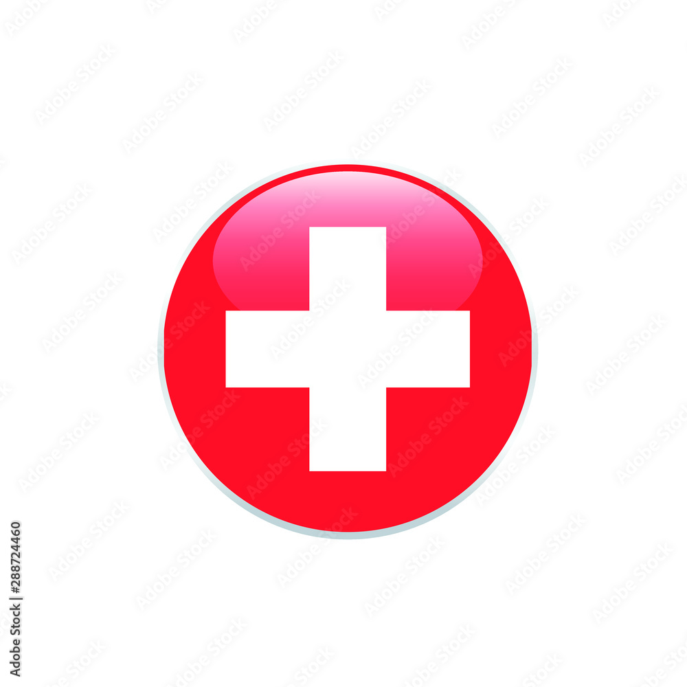 Swiss round flag . closy flag of Swiss - vector button. Swiss round flag . closy flag of Swiss - vector button.