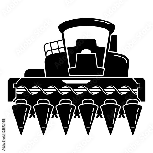 Corn harvester icon. Simple illustration of corn harvester vector icon for web design isolated on white background