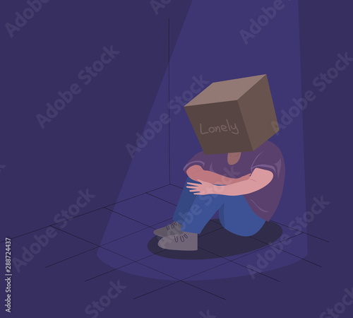 lonely man with major depressive disorder
