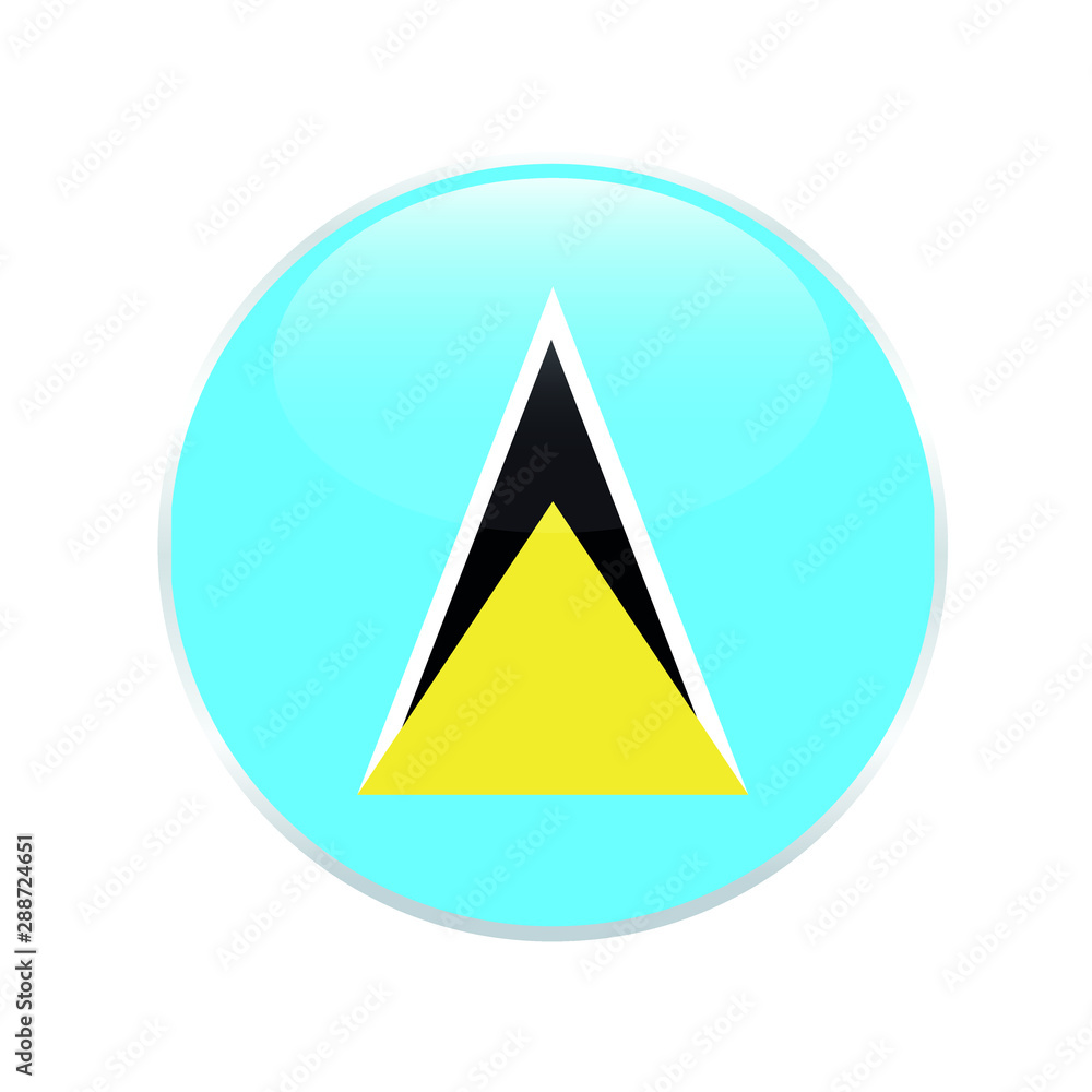 Saint Lucia round flag . closy flag of Saint Lucia - vector button. Saint Lucia round flag . closy flag of Saint Lucia - vector button.