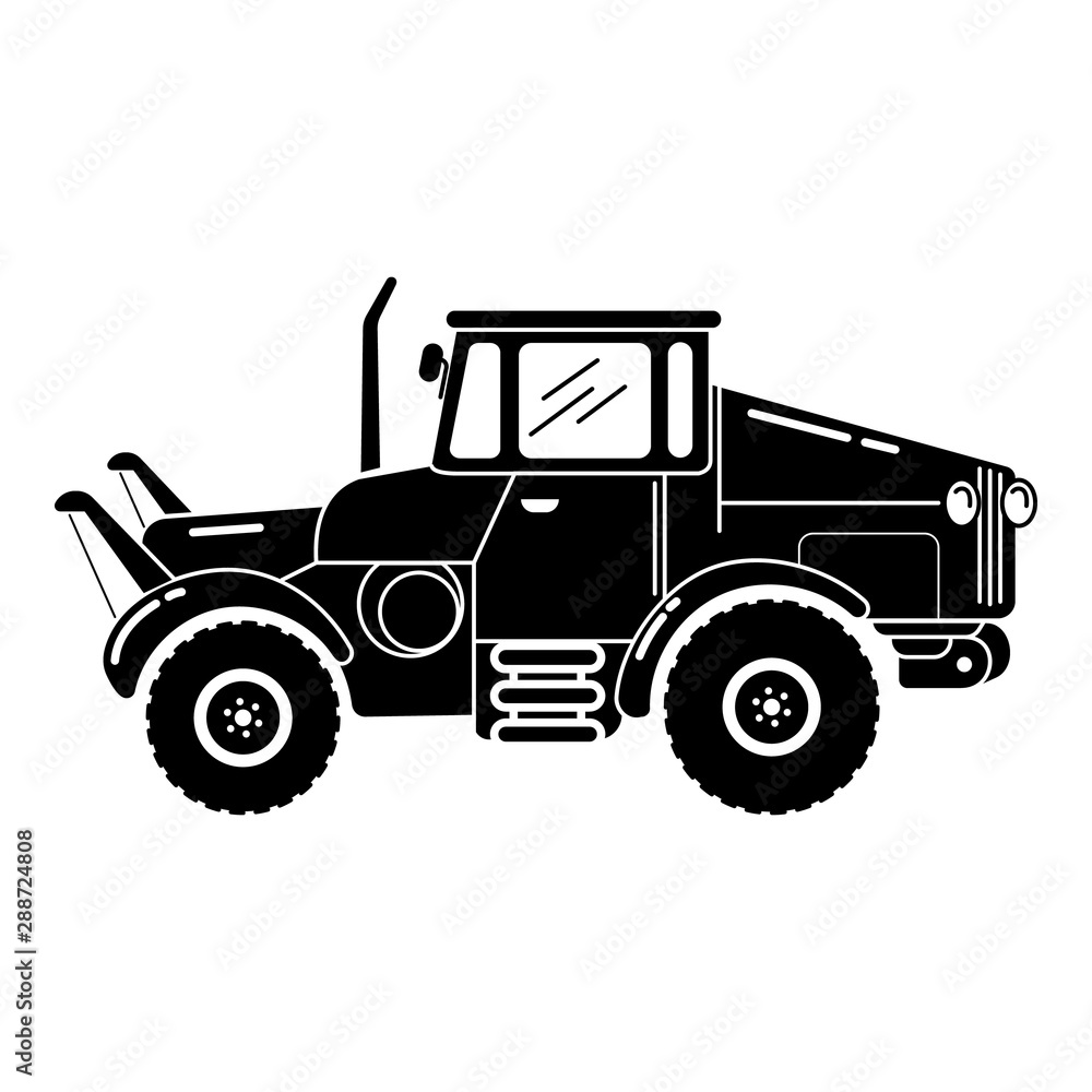 Farm field tractor icon. Simple illustration of farm field tractor vector icon for web design isolated on white background