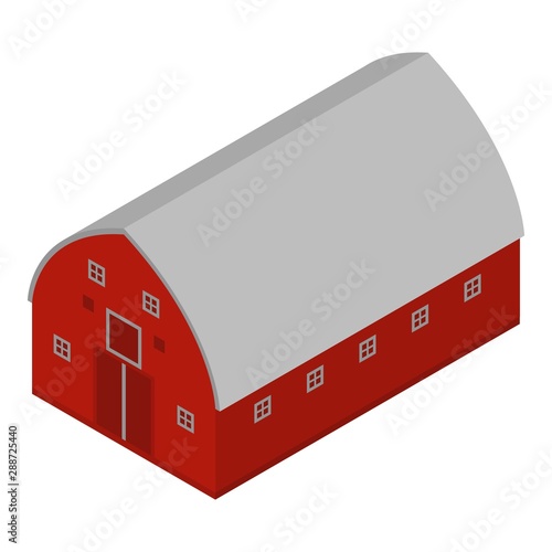 Cows building icon. Isometric of cows building vector icon for web design isolated on white background