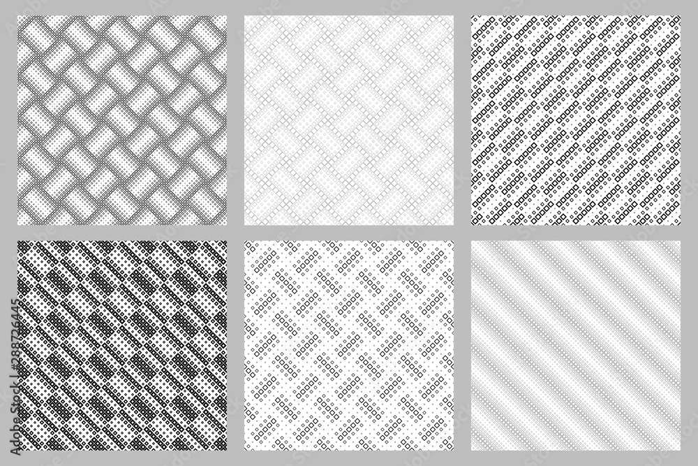 Seamless diagonal square pattern background set - abstract vector graphic design