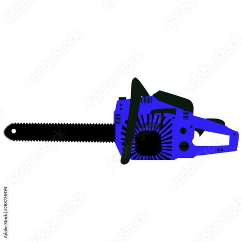 a gasoline electric saw,  vector, illustration, industrial tool