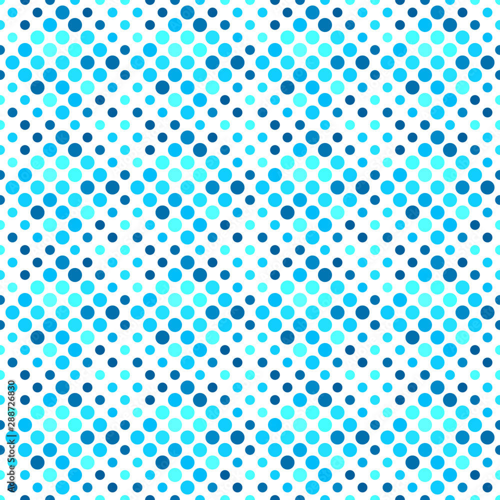 Geometrical seamless circle pattern background design - abstract blue vector illustration from dots