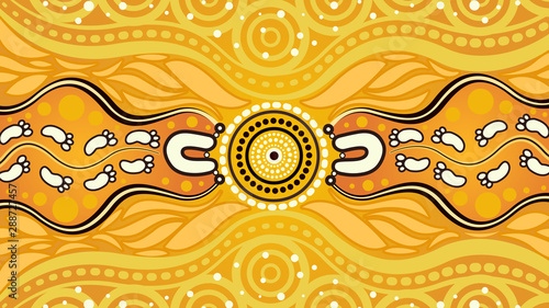 Illustration based on aboriginal style of background.