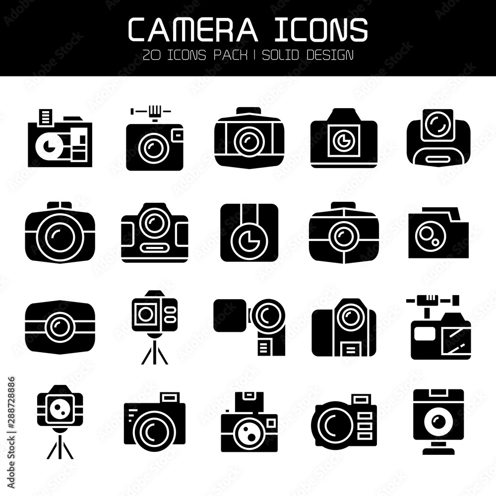 camera, video and action camera icons set camera, video and action camera icons set