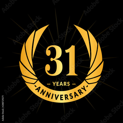 31 years anniversary celebration logotype. Elegant anniversary design. Thirty-one years logo.