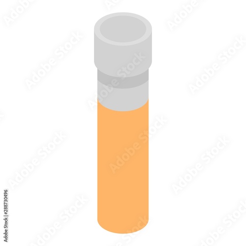 Orange test tube icon. Isometric of orange test tube vector icon for web design isolated on white background