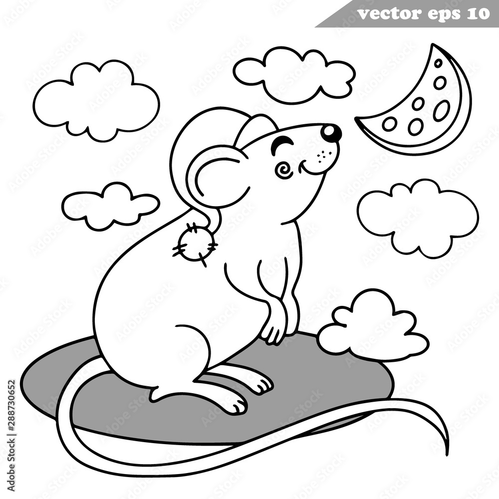 Funny hand drawn vector outlined mouse or rat Funny hand drawn vector outlined mouse or rat