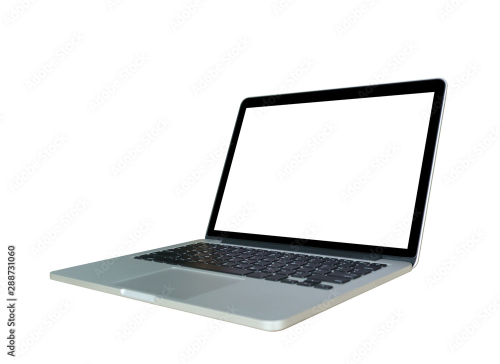 Laptop computer with blank screen isolated on white background Laptop computer with blank screen isolated on white background