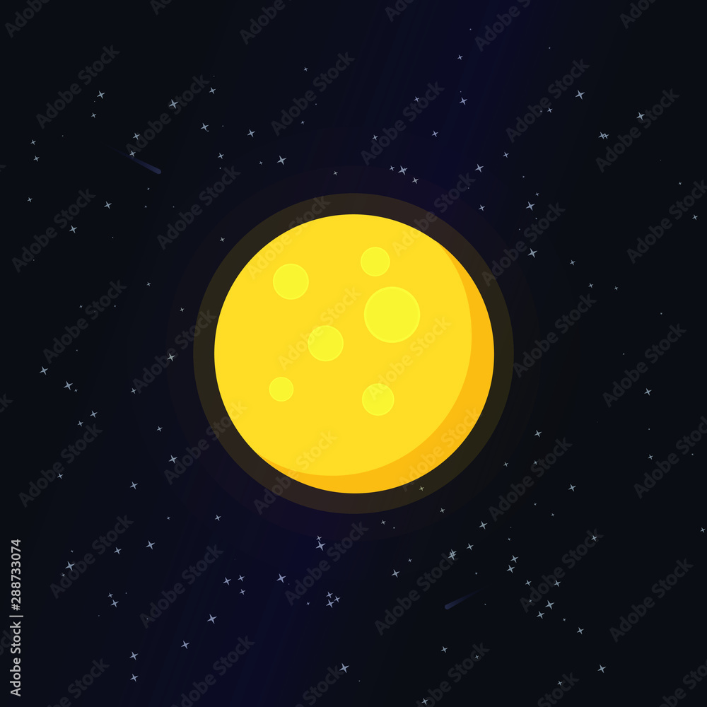 full moon cartoon yellow