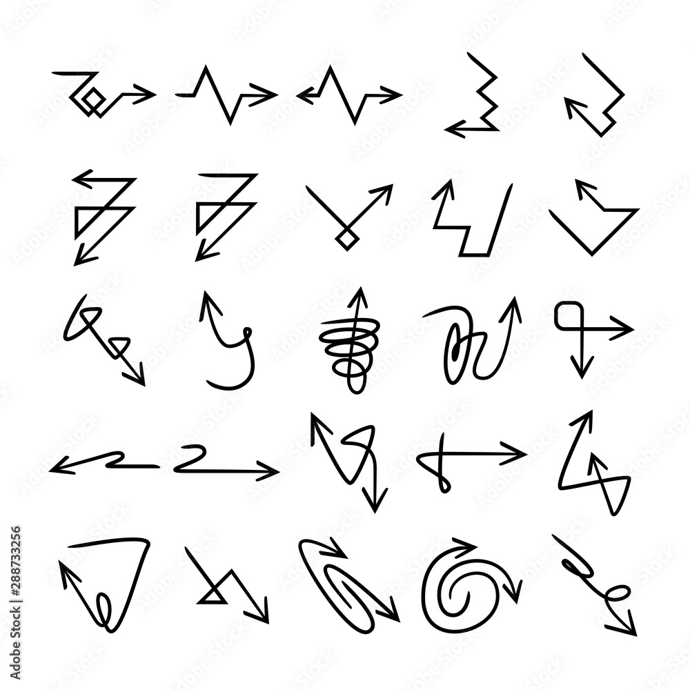 doodle and hand drawn arrow icons set doodle and hand drawn arrow icons set