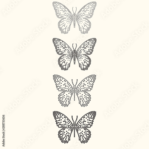 Eight inch wide sized butterfly layout for rhinestone or stud designs photo