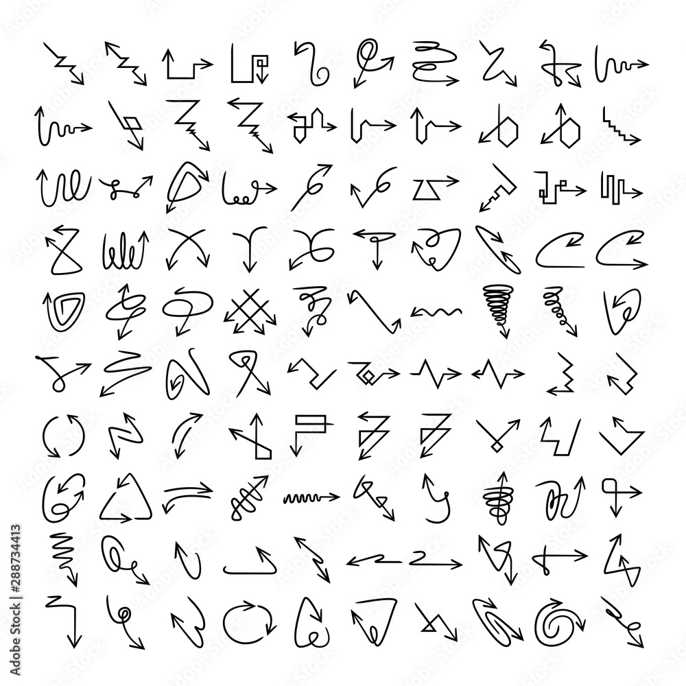 doodle and hand drawn arrow icons set doodle and hand drawn arrow icons set