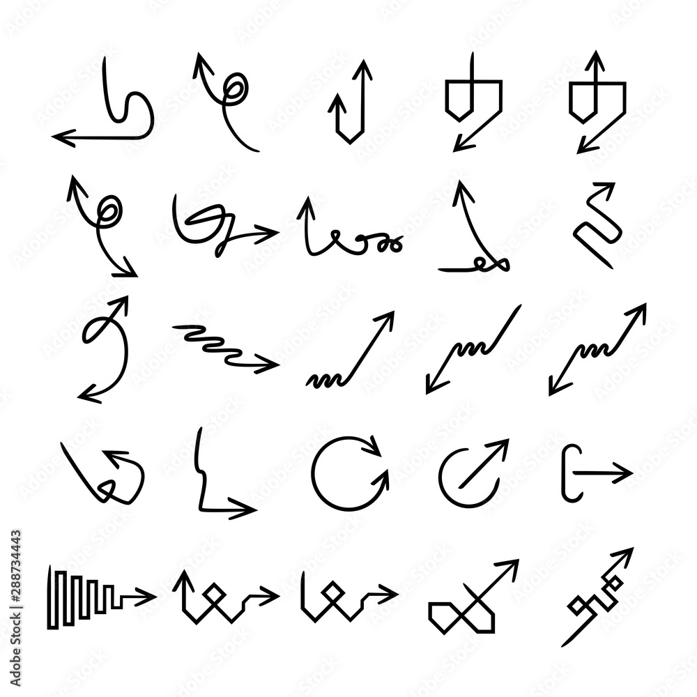 doodle and hand drawn arrow icons set doodle and hand drawn arrow icons set