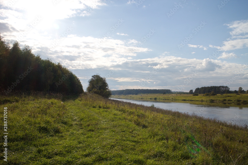 riverbank in the countryside on a summer day riverbank in the countryside on a summer day