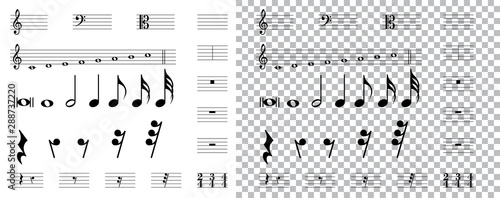 musical symbols , Elements of musical symbols, icons and annotations. vector